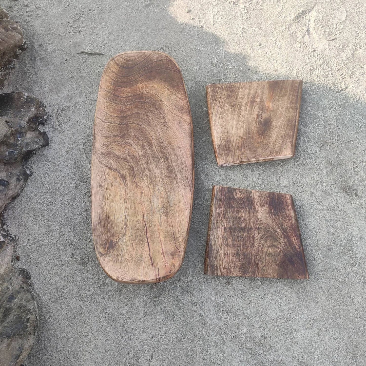 Handcrafted foldable mango wood meditation bench for kneeling (Vajrasana), lotus pose, and Siddhasana.