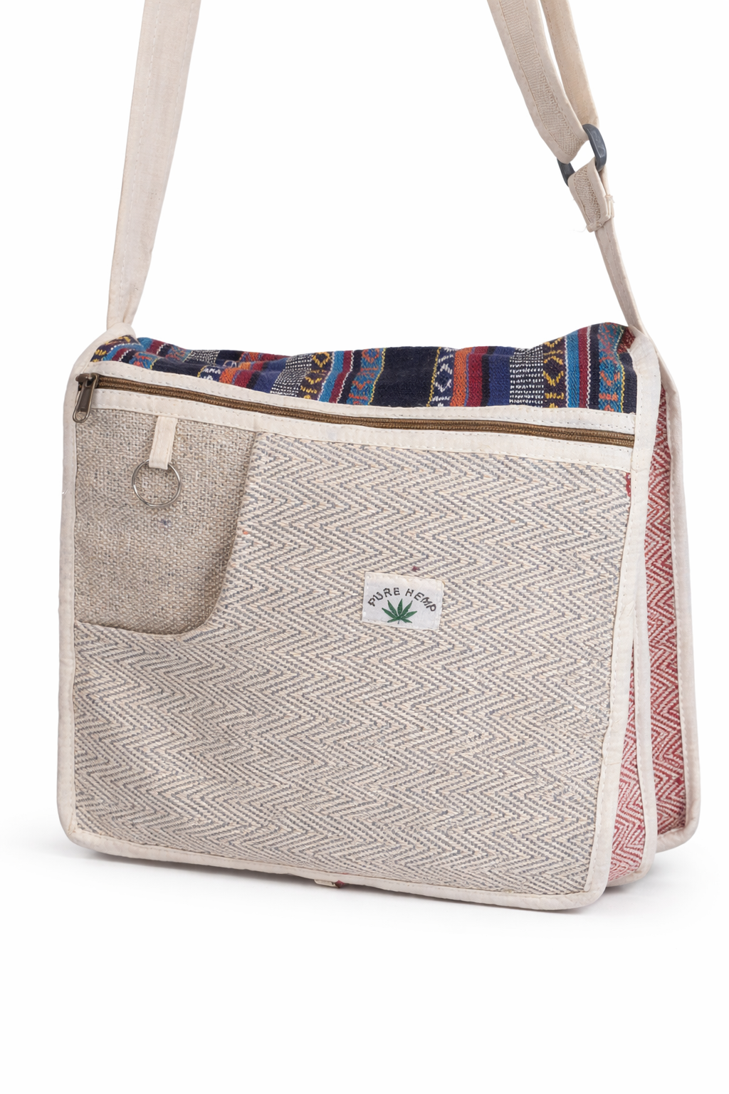 Sustainable Hand-Woven Hemp Satchel - Multipurpose Earthy Shoulder Bag