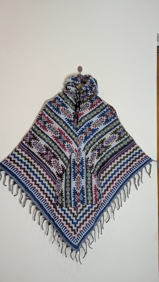 Artisan-Inspired Hooded Woolen Cape Poncho – Winter Essentials