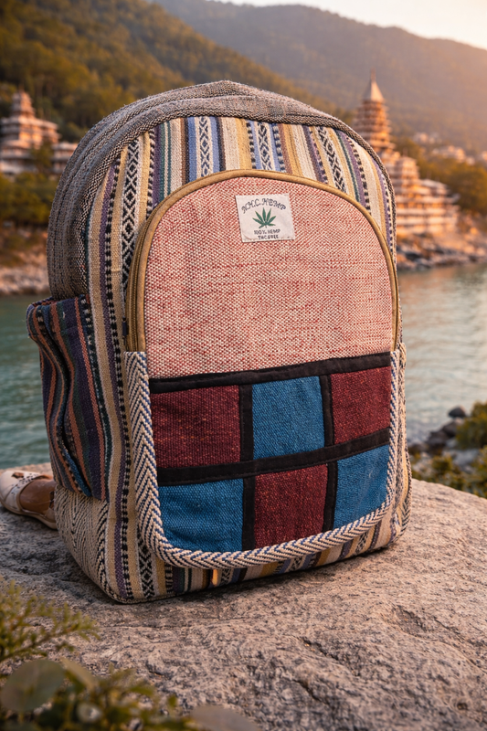The Buddha Zen Backpack: Handcrafted Himalayan Hemp & Gheri Loom