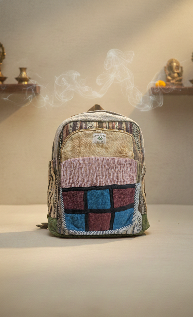 The Buddha Zen Backpack: Handcrafted Himalayan Hemp & Gheri Loom