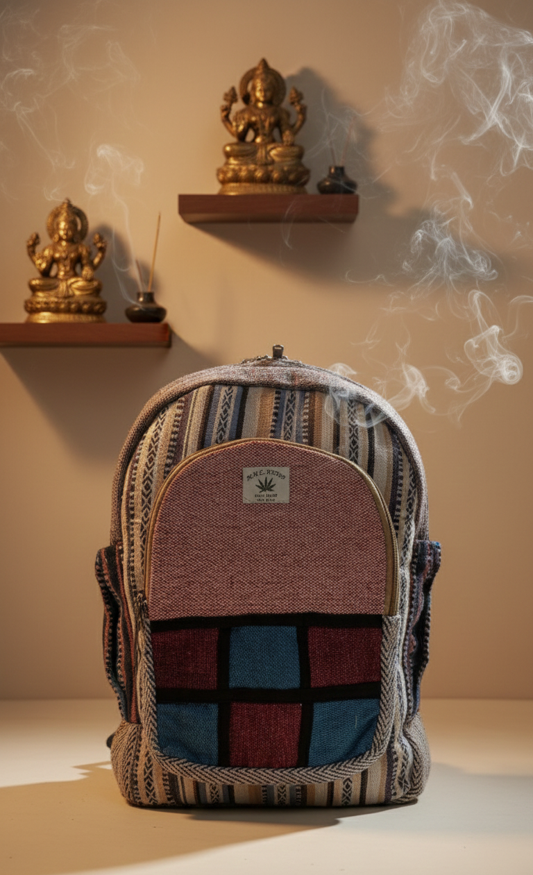 The Buddha Zen Backpack: Handcrafted Himalayan Hemp & Gheri Loom