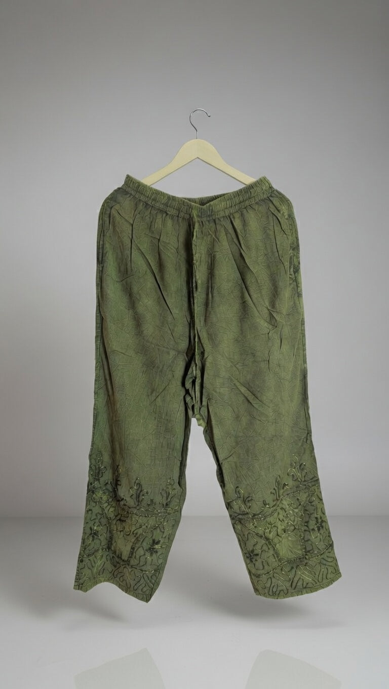 Himalayan Evergreen Lounge Pants – Deep Forest Cotton Pajamas